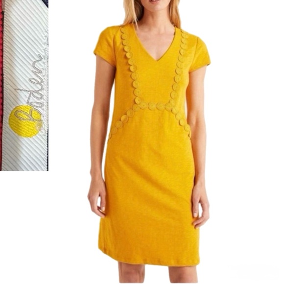 Boden Dresses & Skirts - Boden Saskia Jersey Trim Dress Sunshine Marigold Size 8